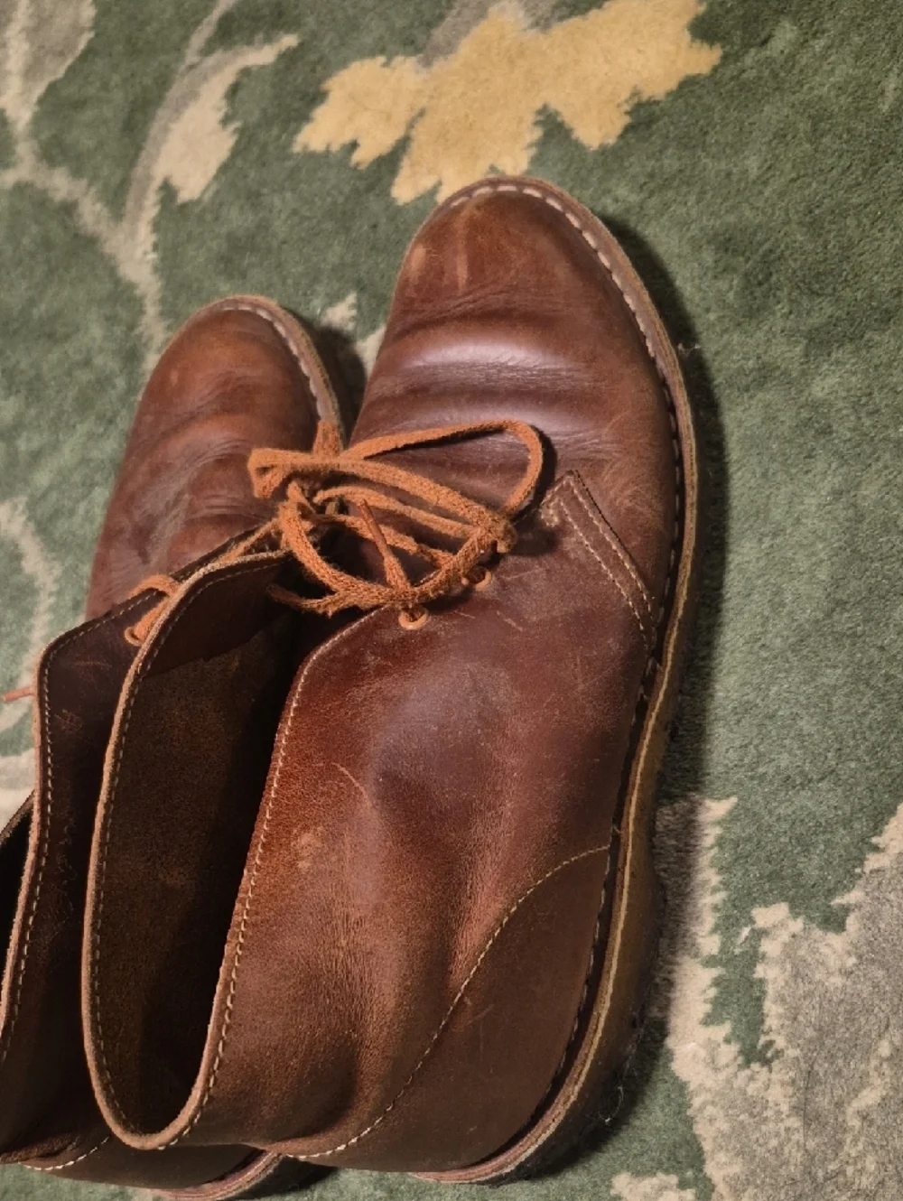 Clarks Brown Leather Chukka Boots - Lace-Up Men's Desert Style